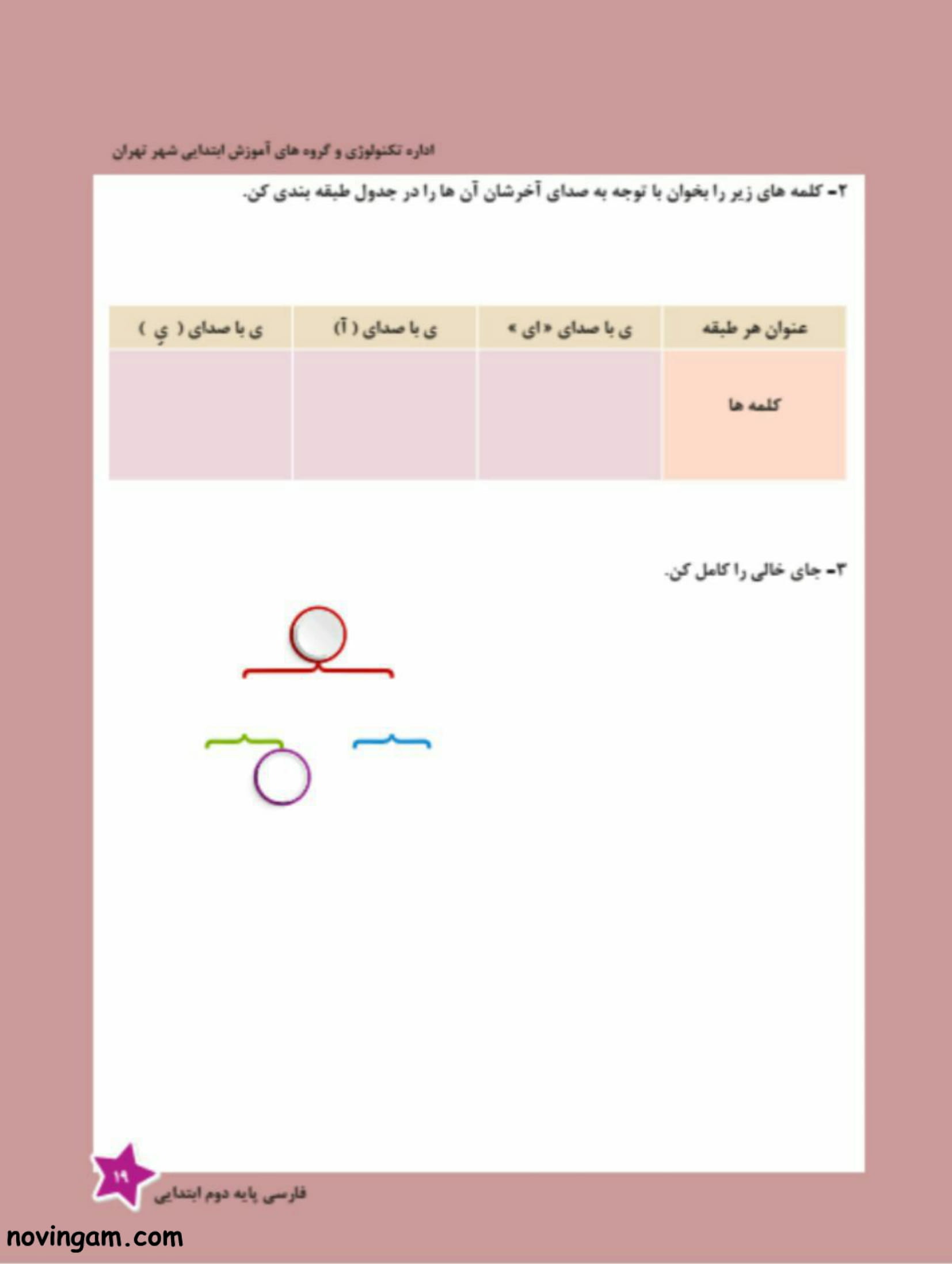 نمونه سوال درس هشتم فارسی دوم مقطع ابتدایی