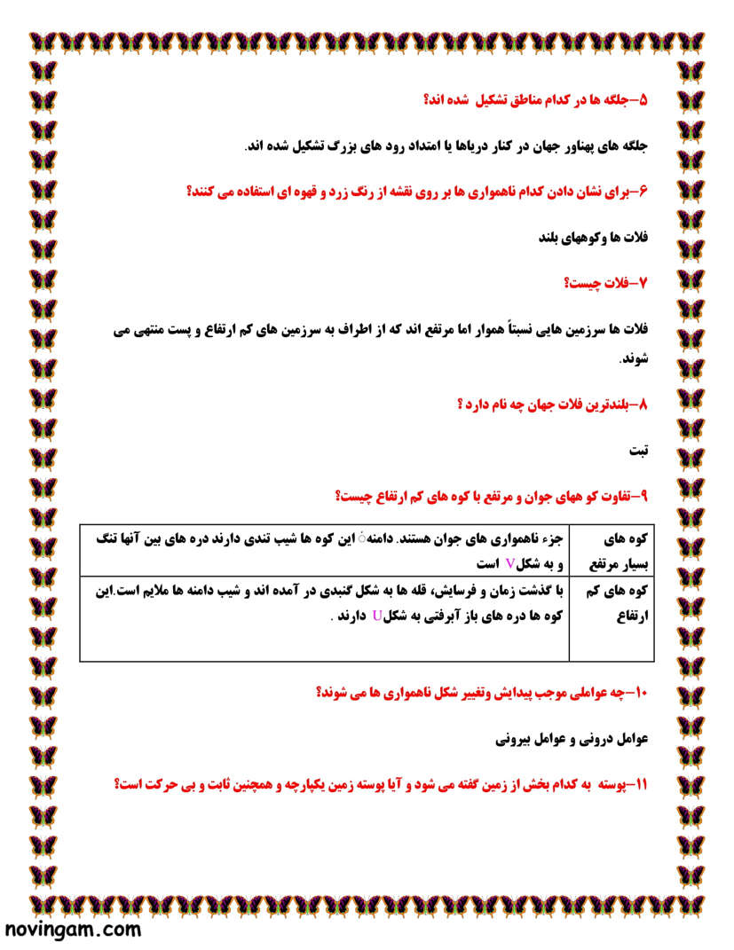 نمونه سوال درس سوم مطالعات کلاس نهم با جواب