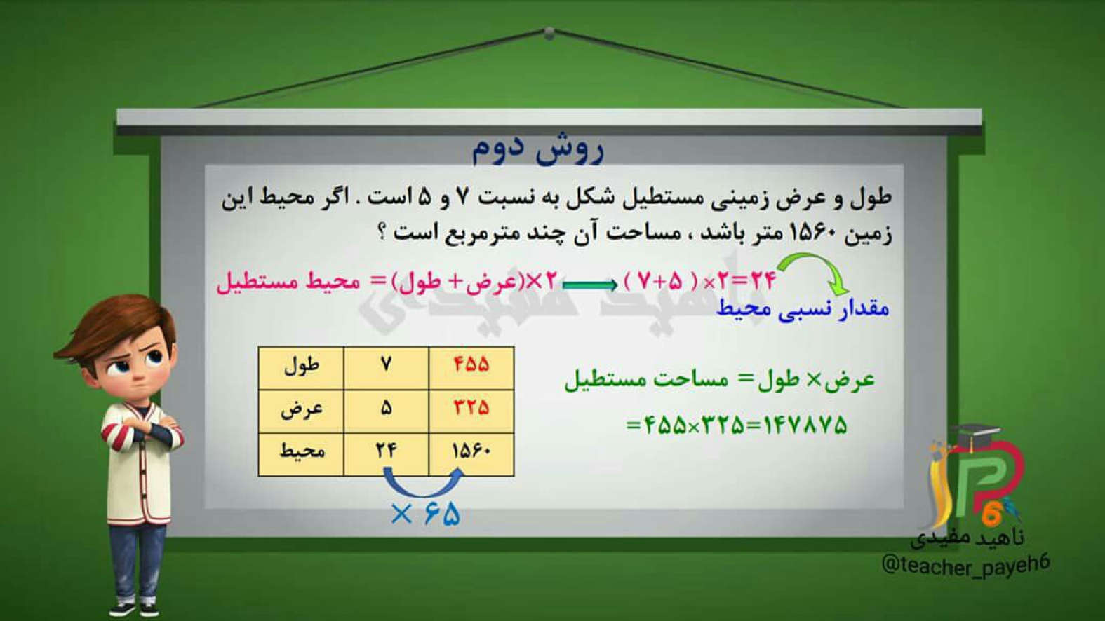 نمونه سوال نسبت و تناسب ریاضی کلاس ششم دبستان با جواب